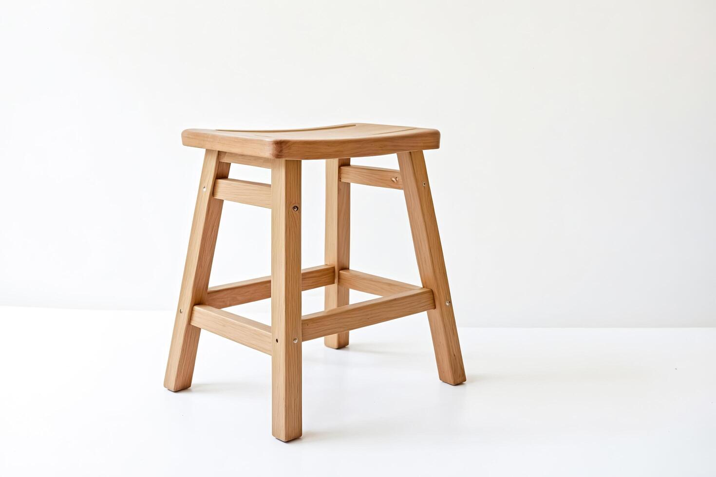 Wooden Stool on White Background photo