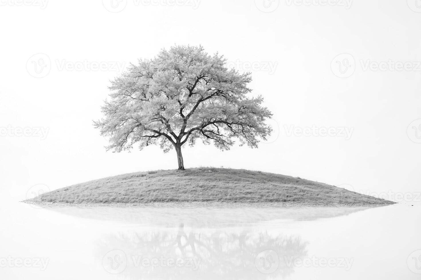 Lonely Tree on an Island in the Mist photo