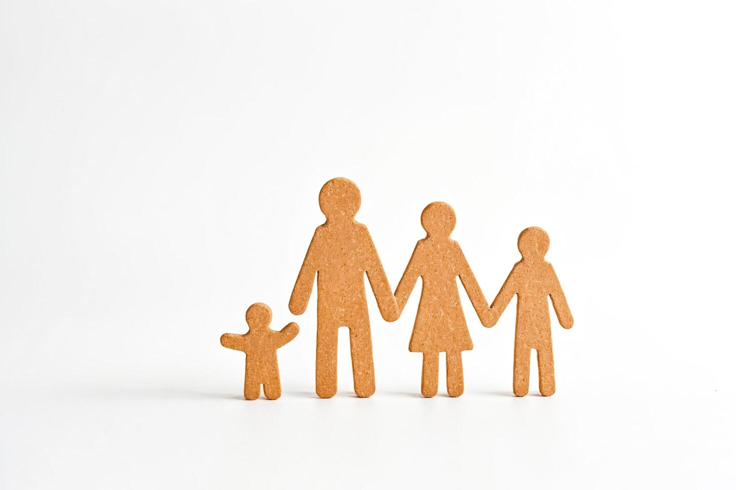 Family of four holding hands photo
