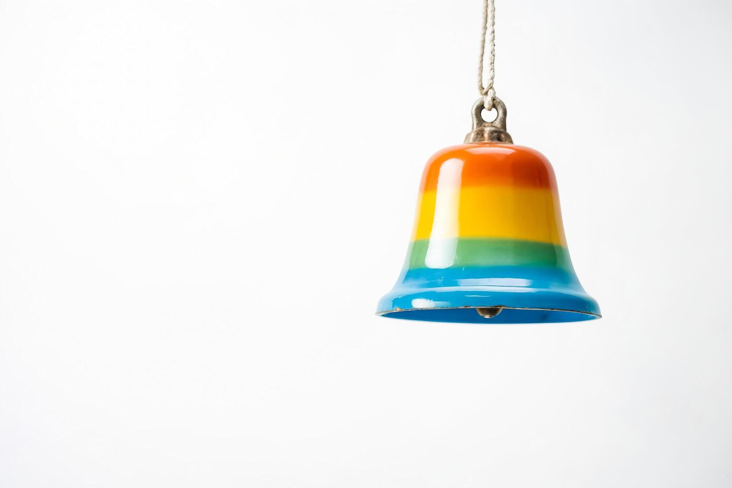 Rainbow Bell Hanging from White String photo