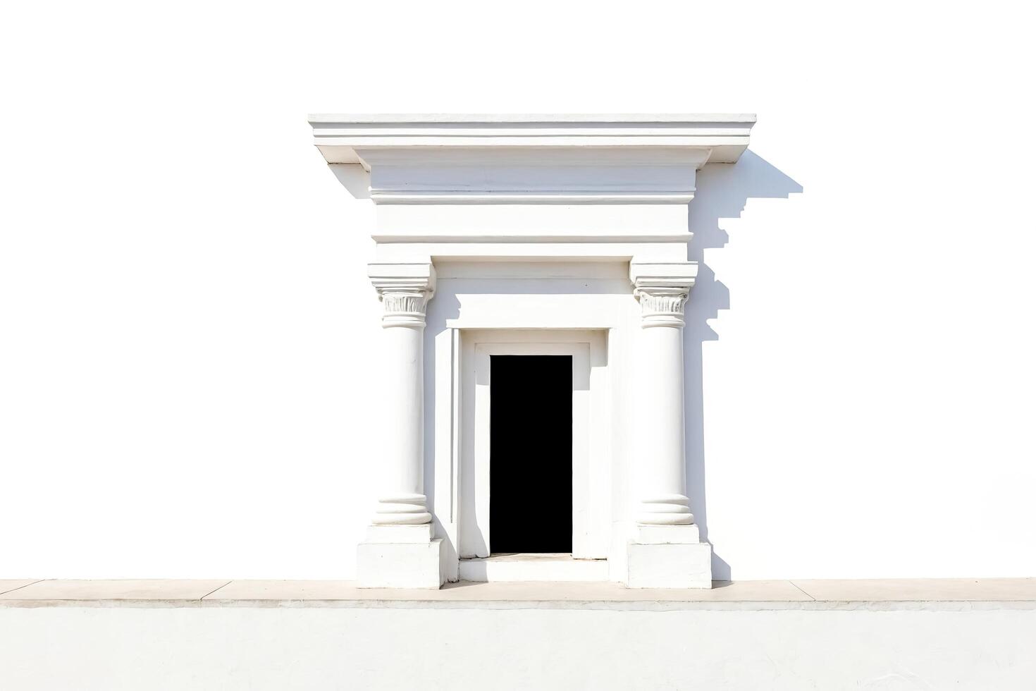 White Doorway with Columns Isolated on White Background photo