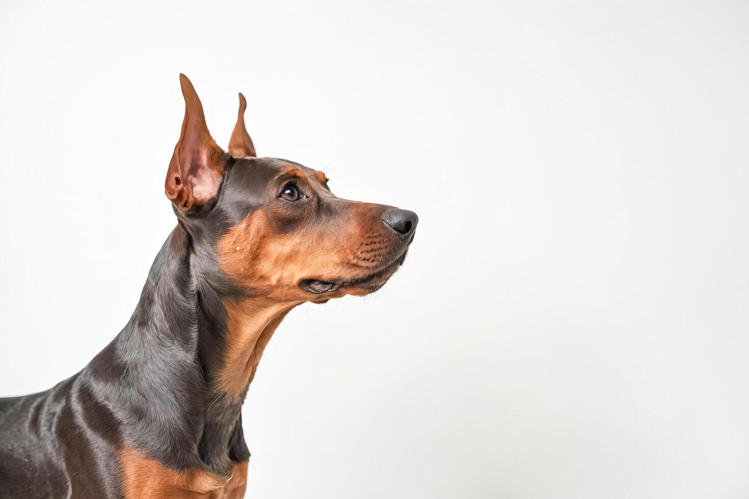 Portrait of a Black and Tan Dog with Large Ears photo