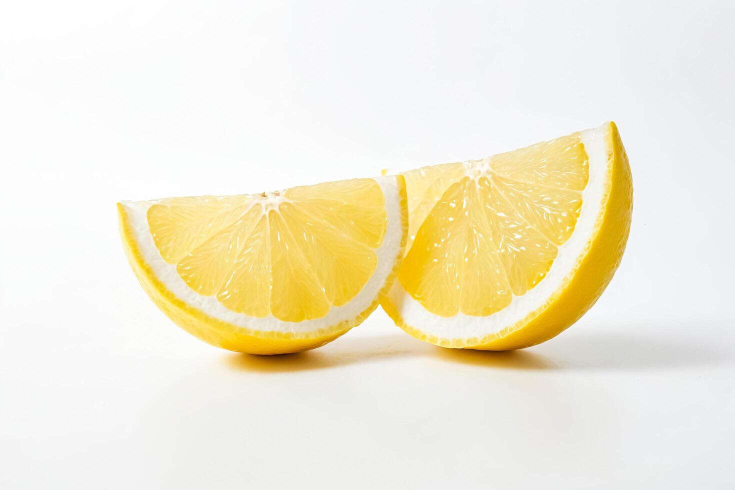 Two Lemon Wedges Isolated on White photo