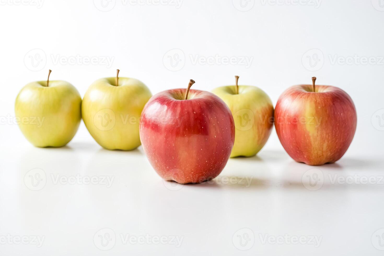 One Red Apple Among Green Apples photo