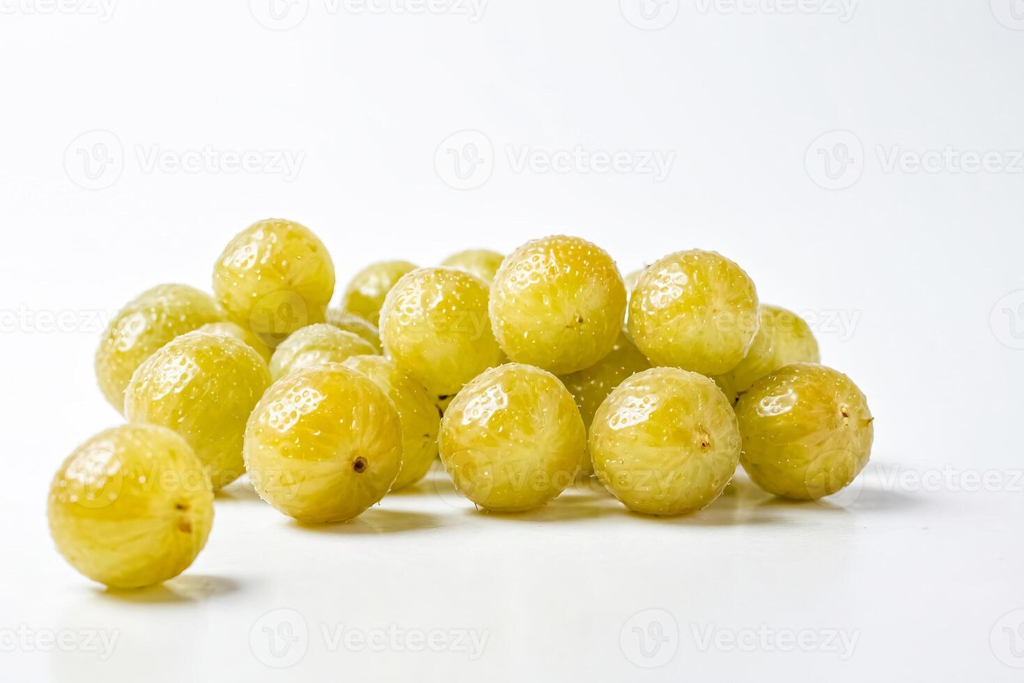 Green Grapes on White Background photo
