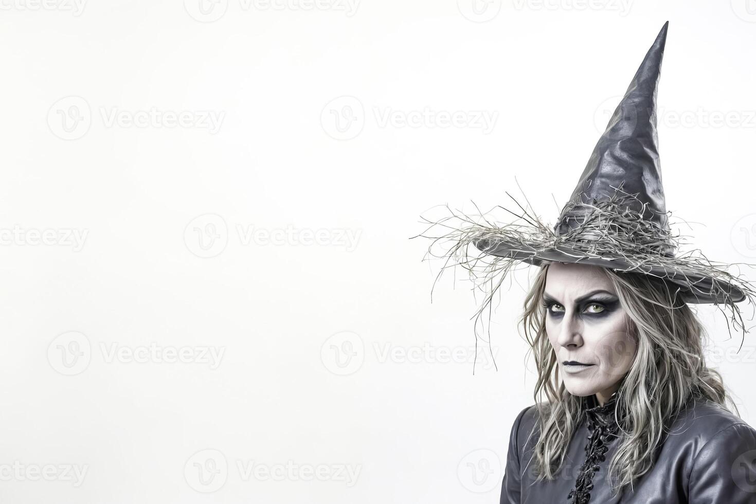 Witch in a black hat photo