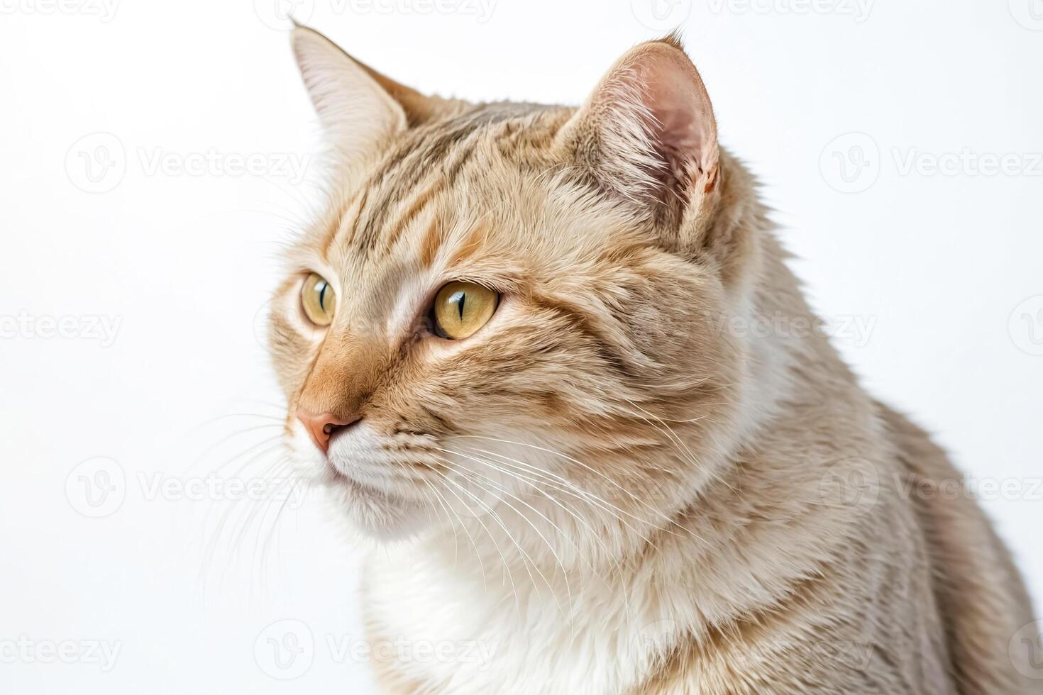 Close-up portrait of a ginger cat looking to the side photo