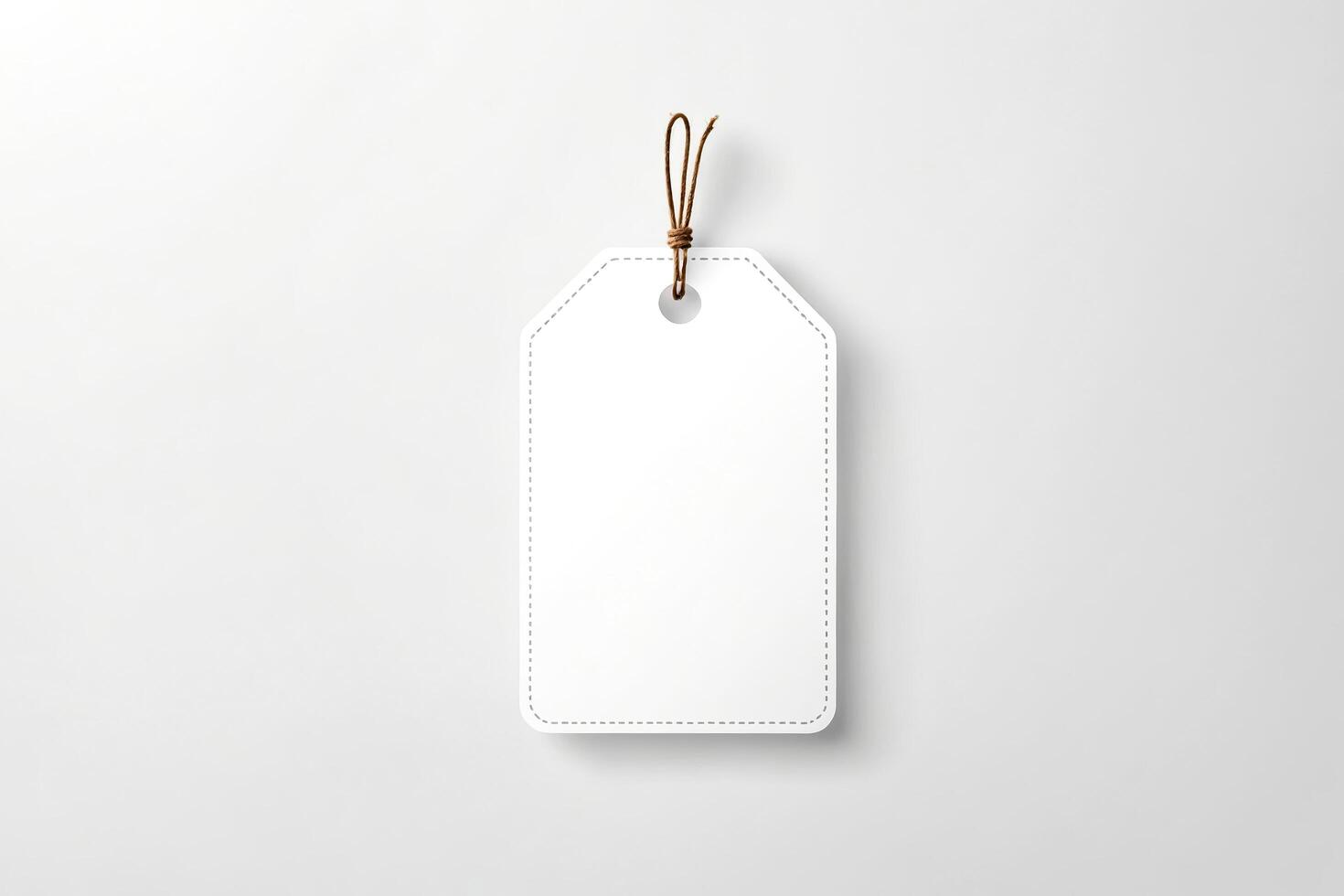 Blank White Tag with Twine photo