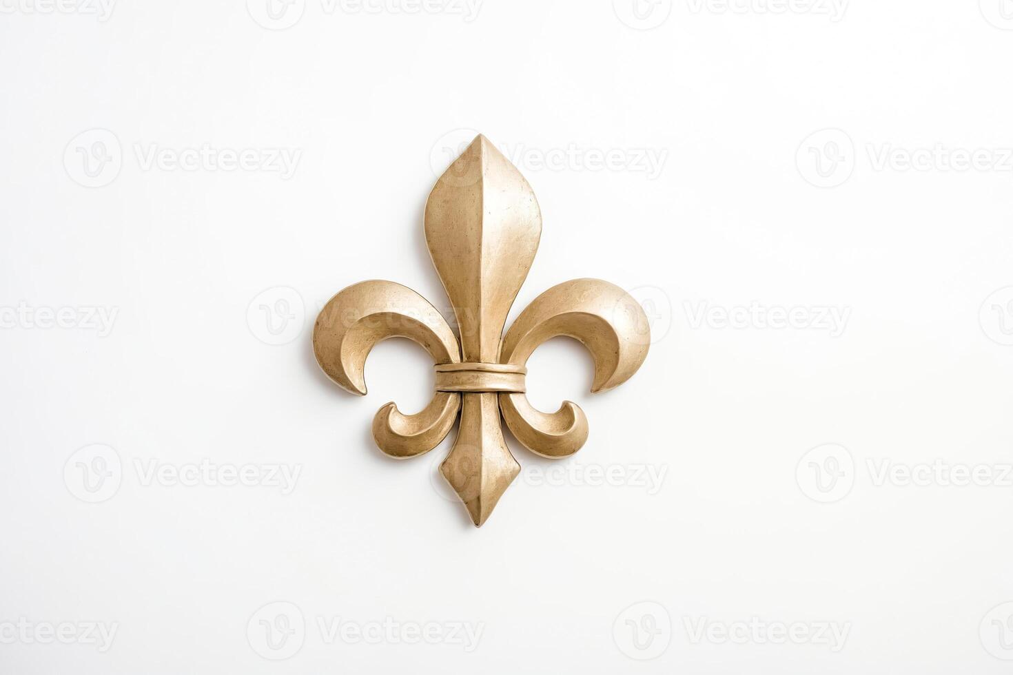 Golden Fleur-de-lis on White Background photo