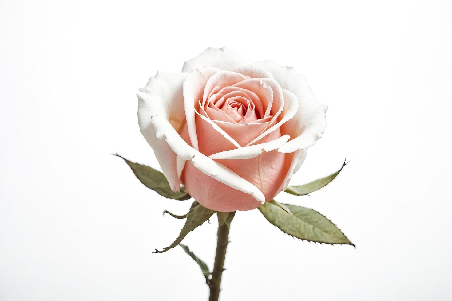 Single Pink Rose Isolated on White Background photo