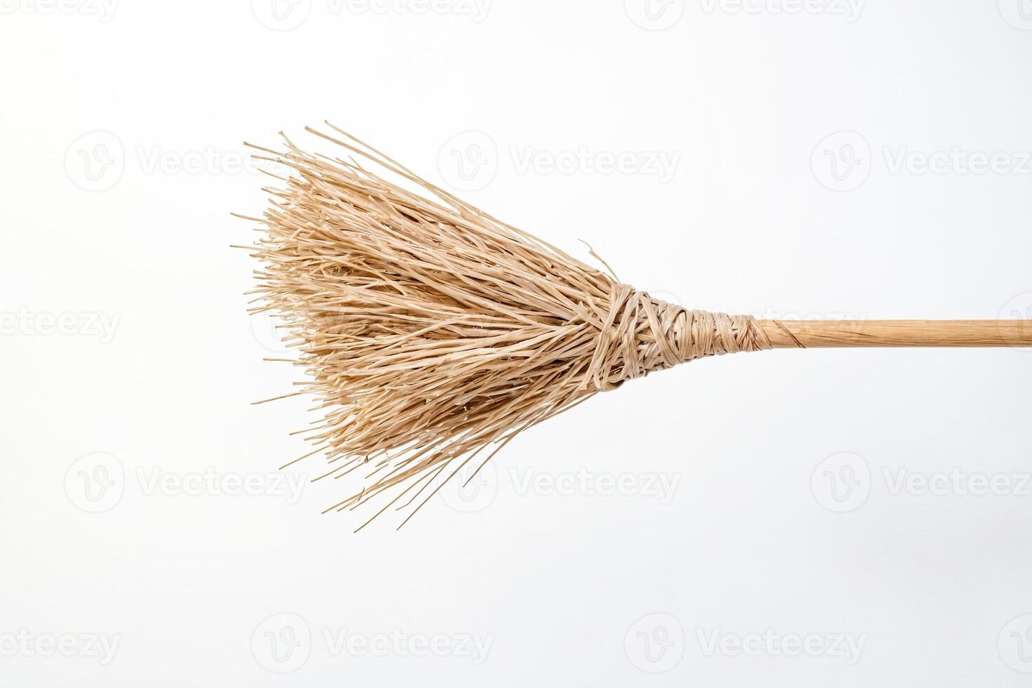 Natural Broom Isolated on White Background photo