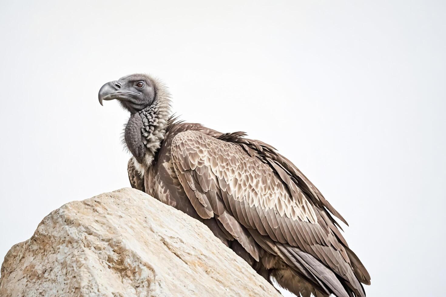 Vulture perched on a rock photo
