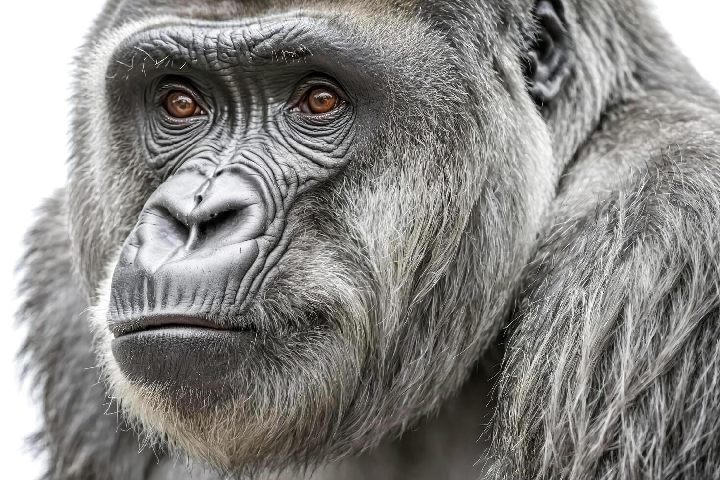 Close-Up Portrait of a Silverback Gorilla photo