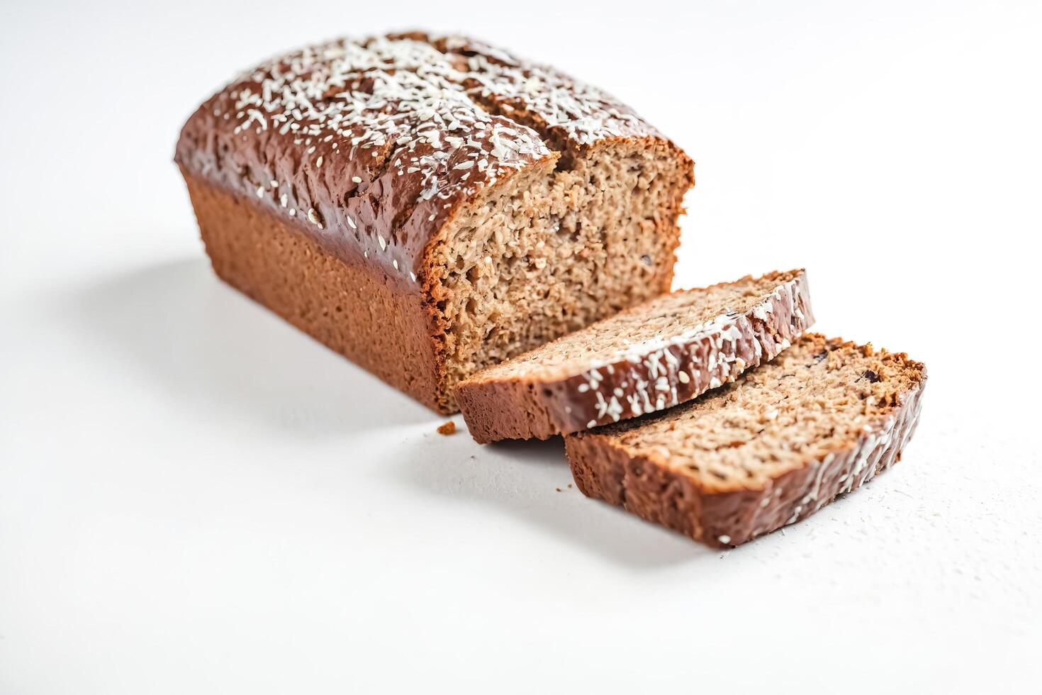 Sliced Banana Bread with Coconut Flakes photo