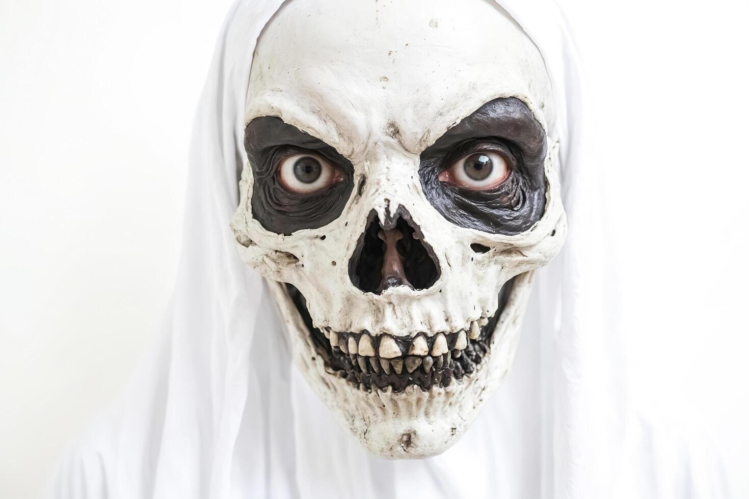 Scary Ghost With Skull Makeup photo