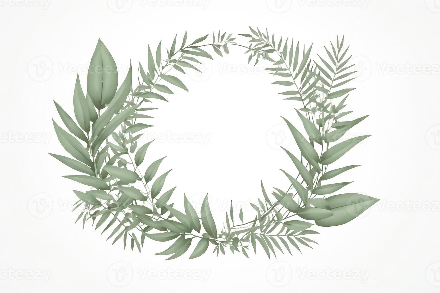 Green Leaf Wreath Illustration photo