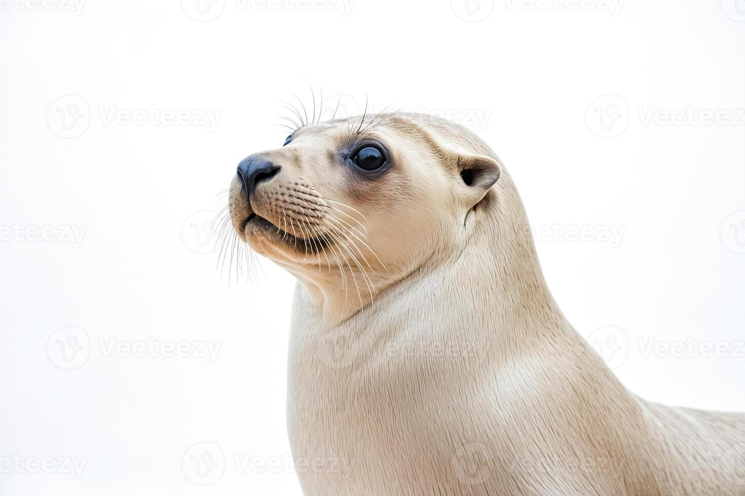 Seal Portrait Against White Background photo