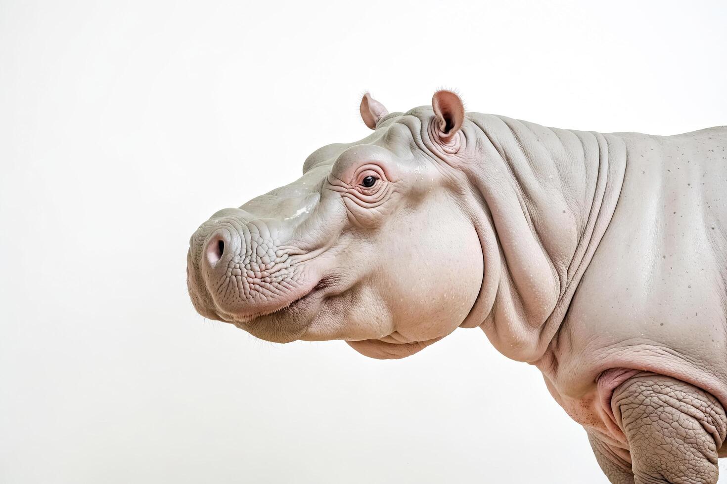 Close-up of a Hippopotamus with Wrinkled Skin photo