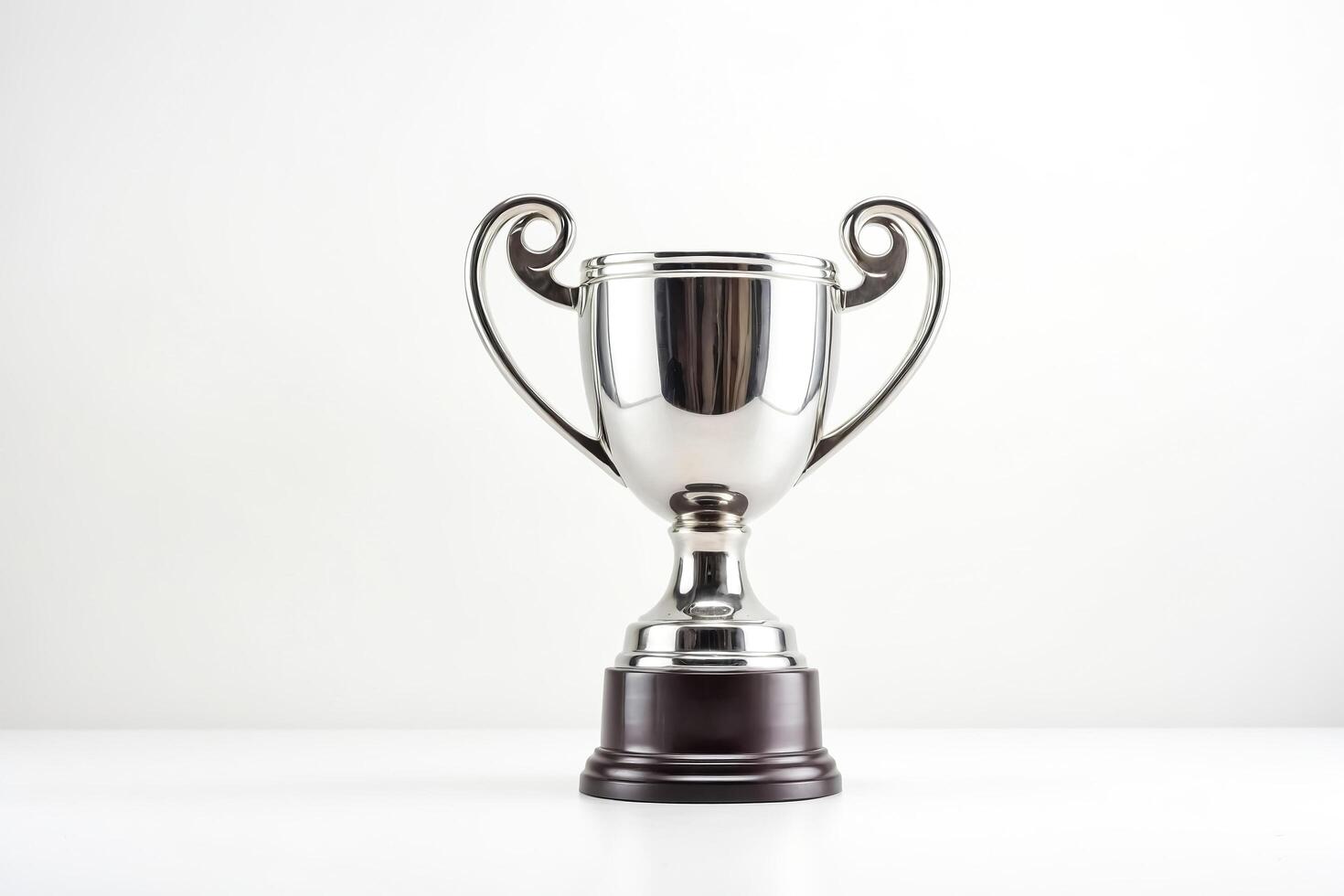 Silver Trophy on White Background photo