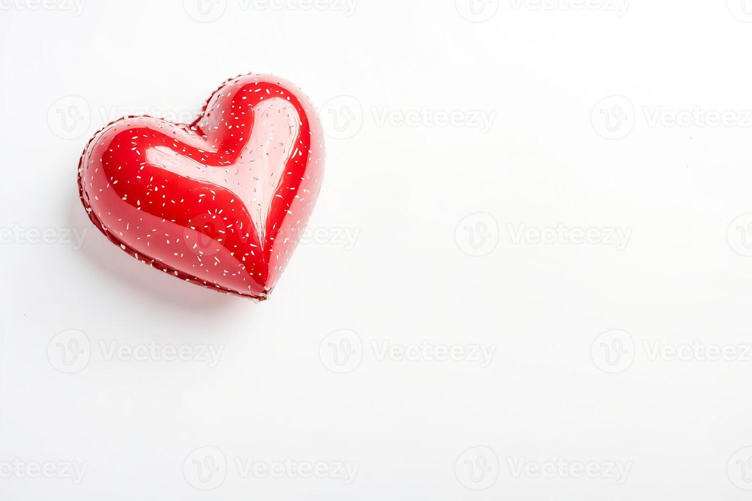 Red heart on white background photo