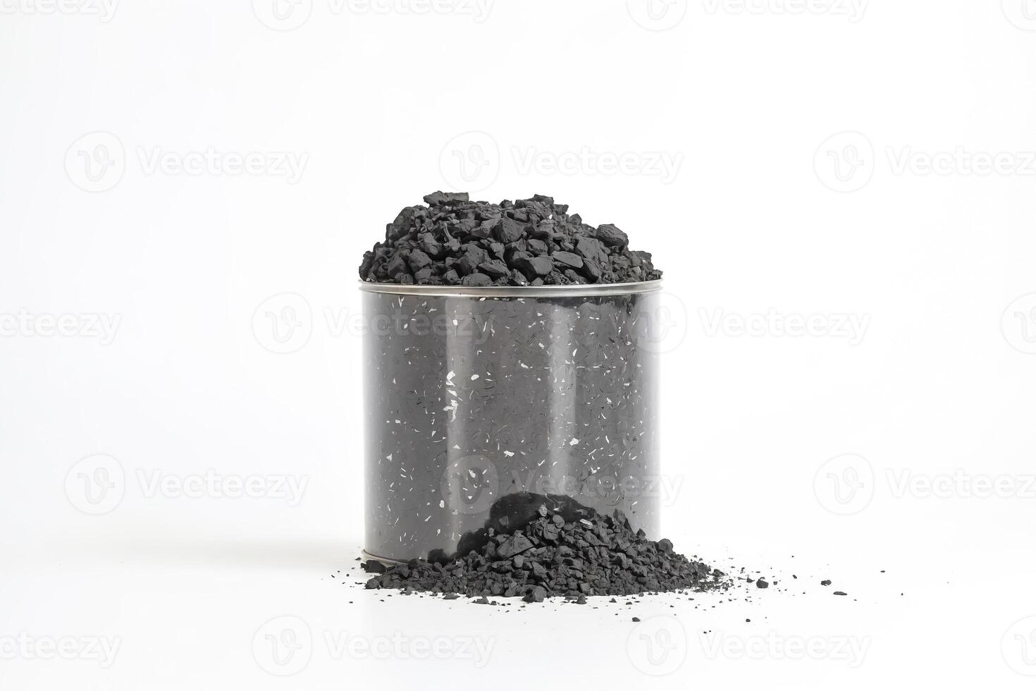 Black Charcoal in a Glass Jar photo