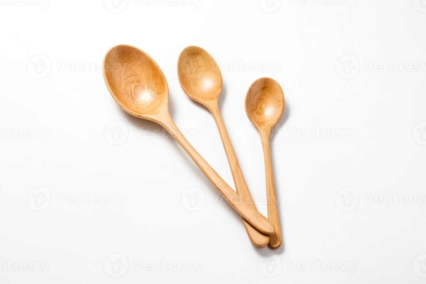 Wooden Spoons on White Background photo