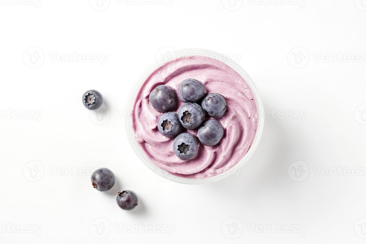 Close Up of Blueberry Yogurt photo