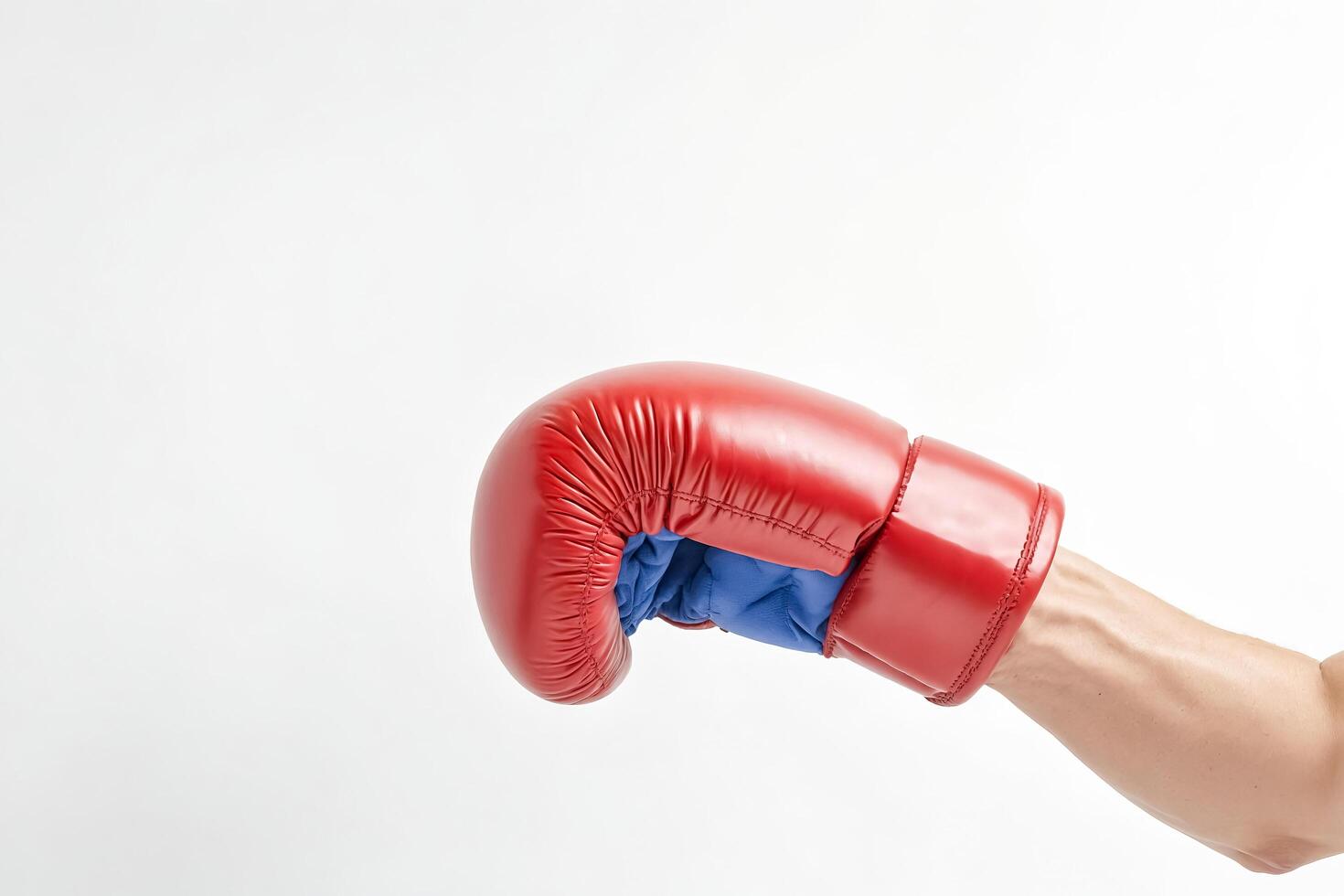 Red Boxing Glove on White Background photo
