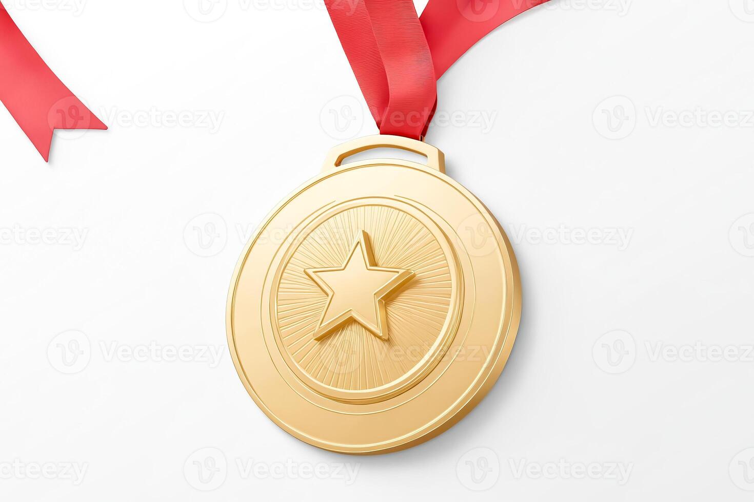 Golden Medal with Red Ribbon photo