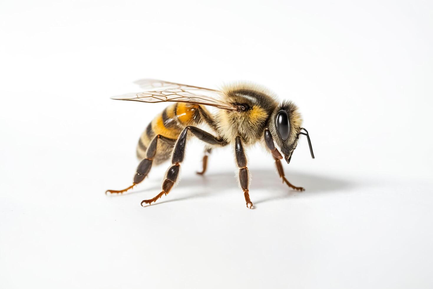 Honey Bee Isolated on White Background photo