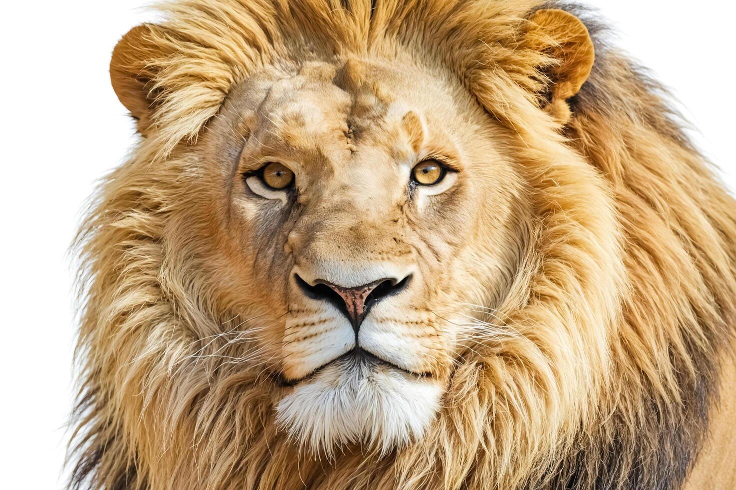 Close-up of a lion's face photo