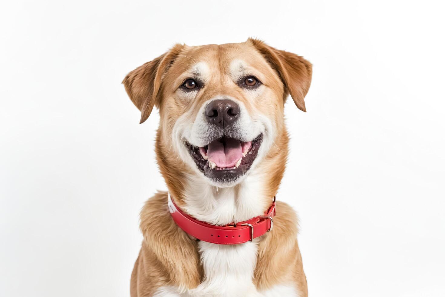 Happy Dog with Red Collar photo