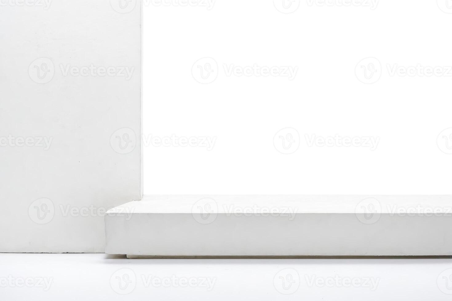White pedestal with a white background photo
