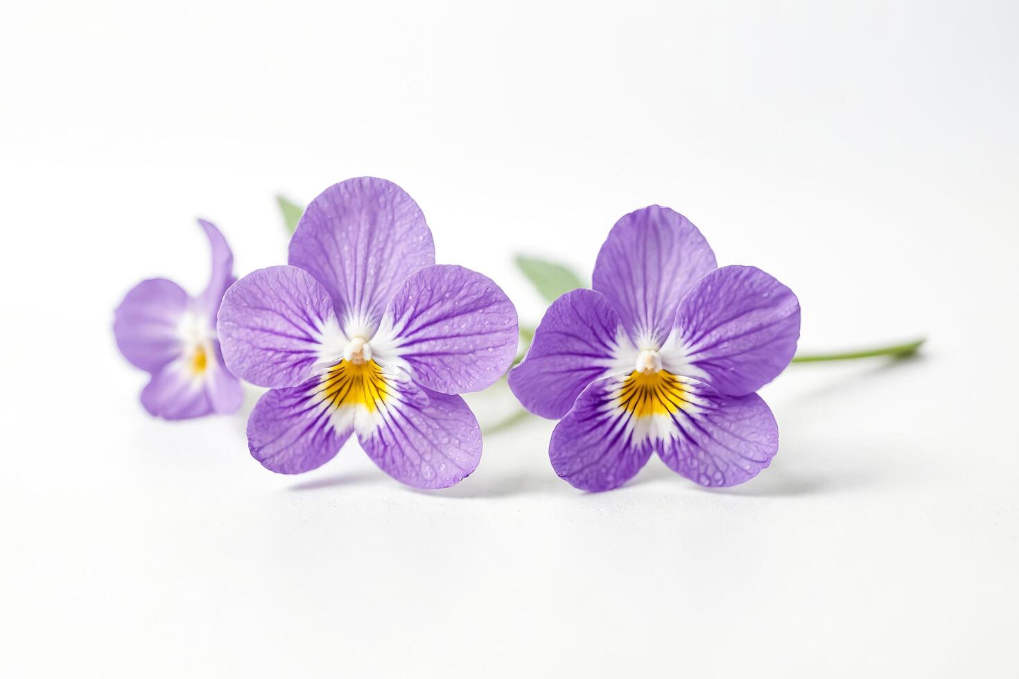 Purple Pansy Flowers on a White Background photo