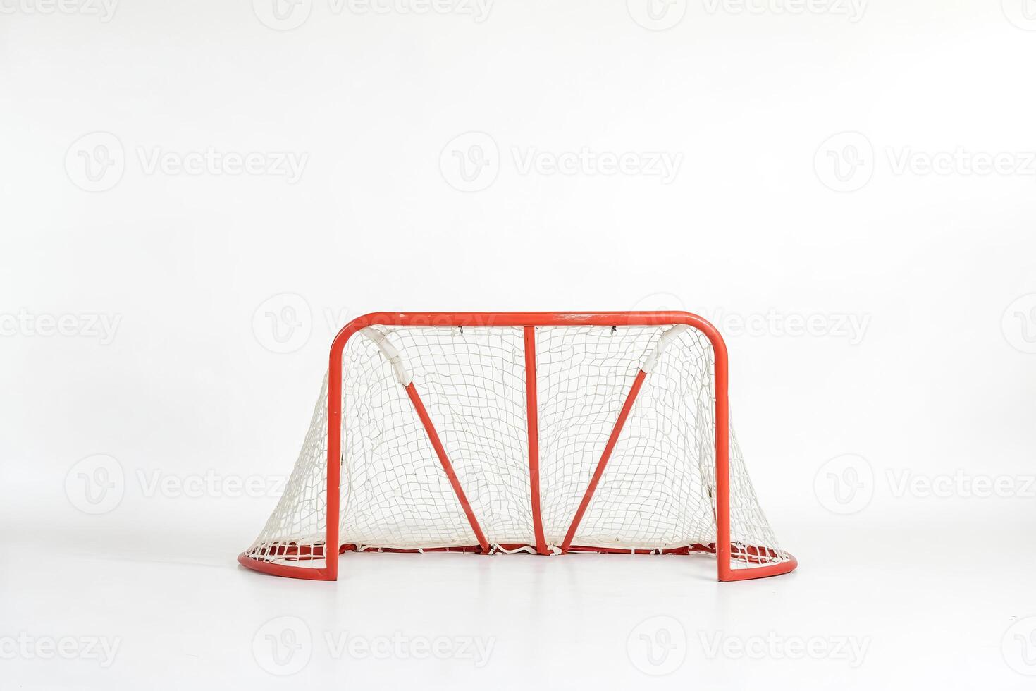 Red Hockey Goal on White Background photo