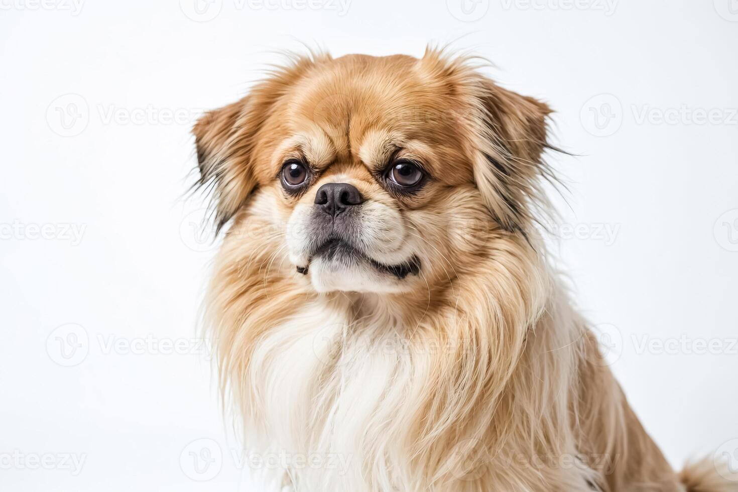 Close Up of a Pekingese Dog with a Soft and Fluffy Coat photo
