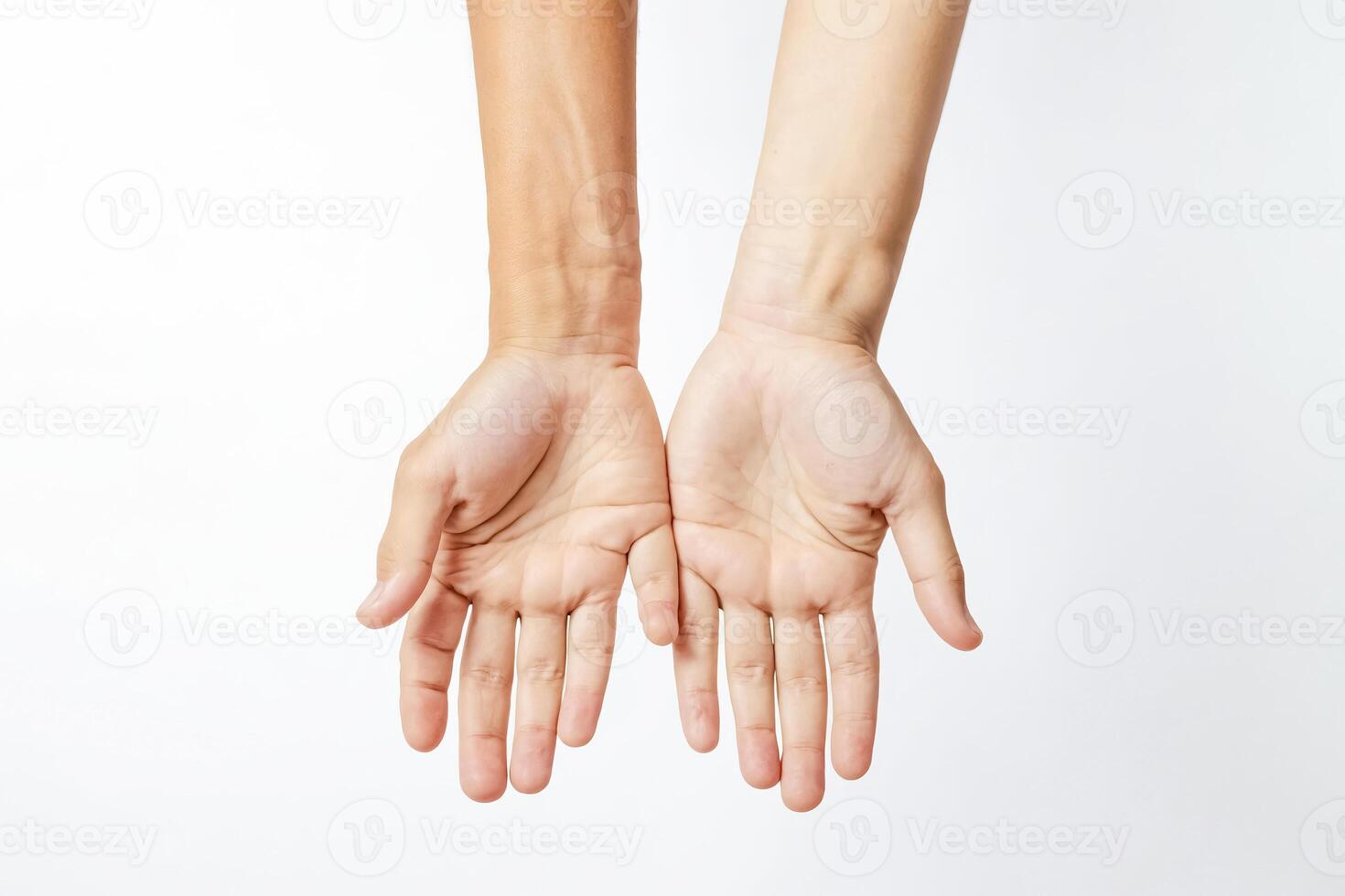 Open Hands on white background photo