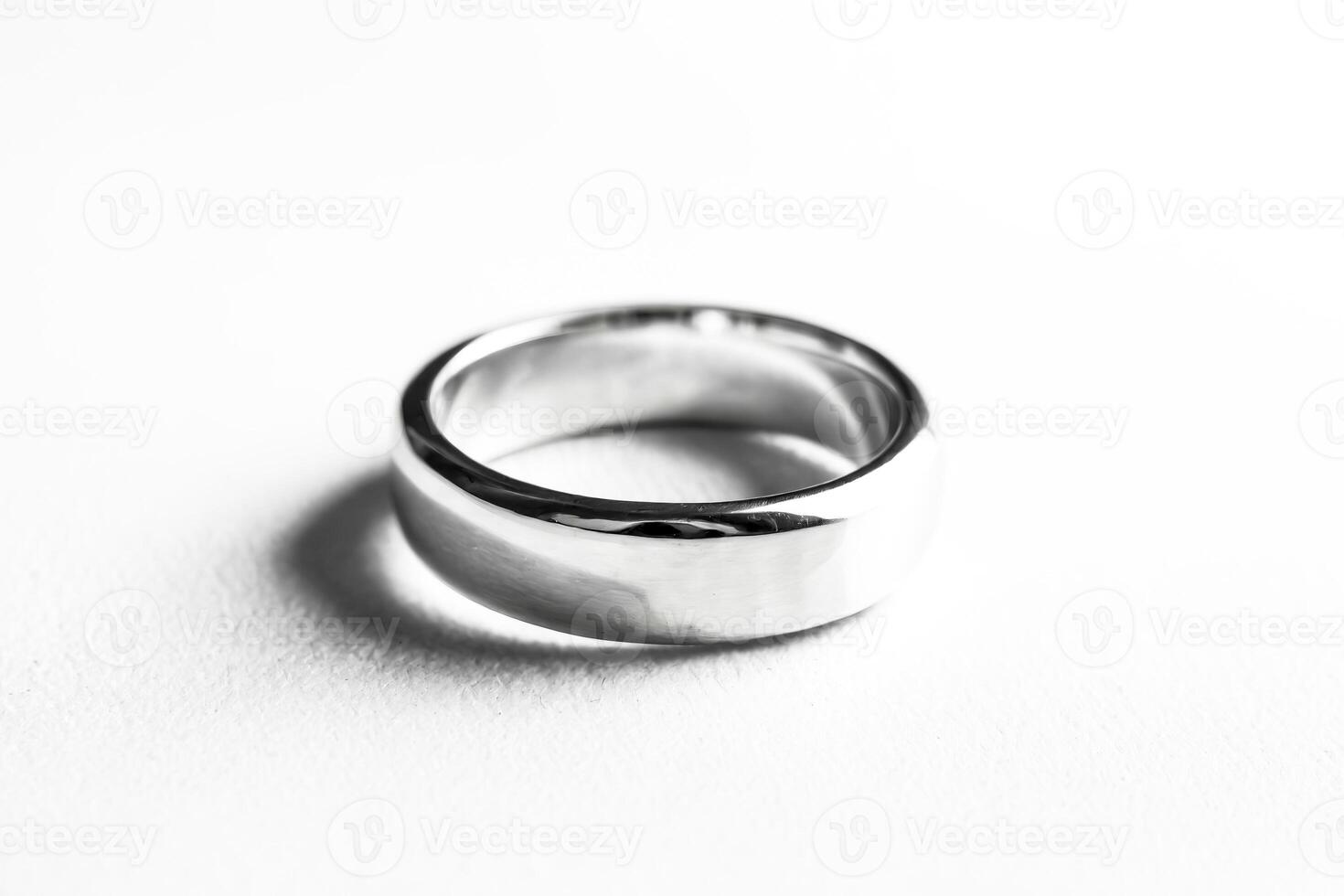 Silver Ring on White Background photo