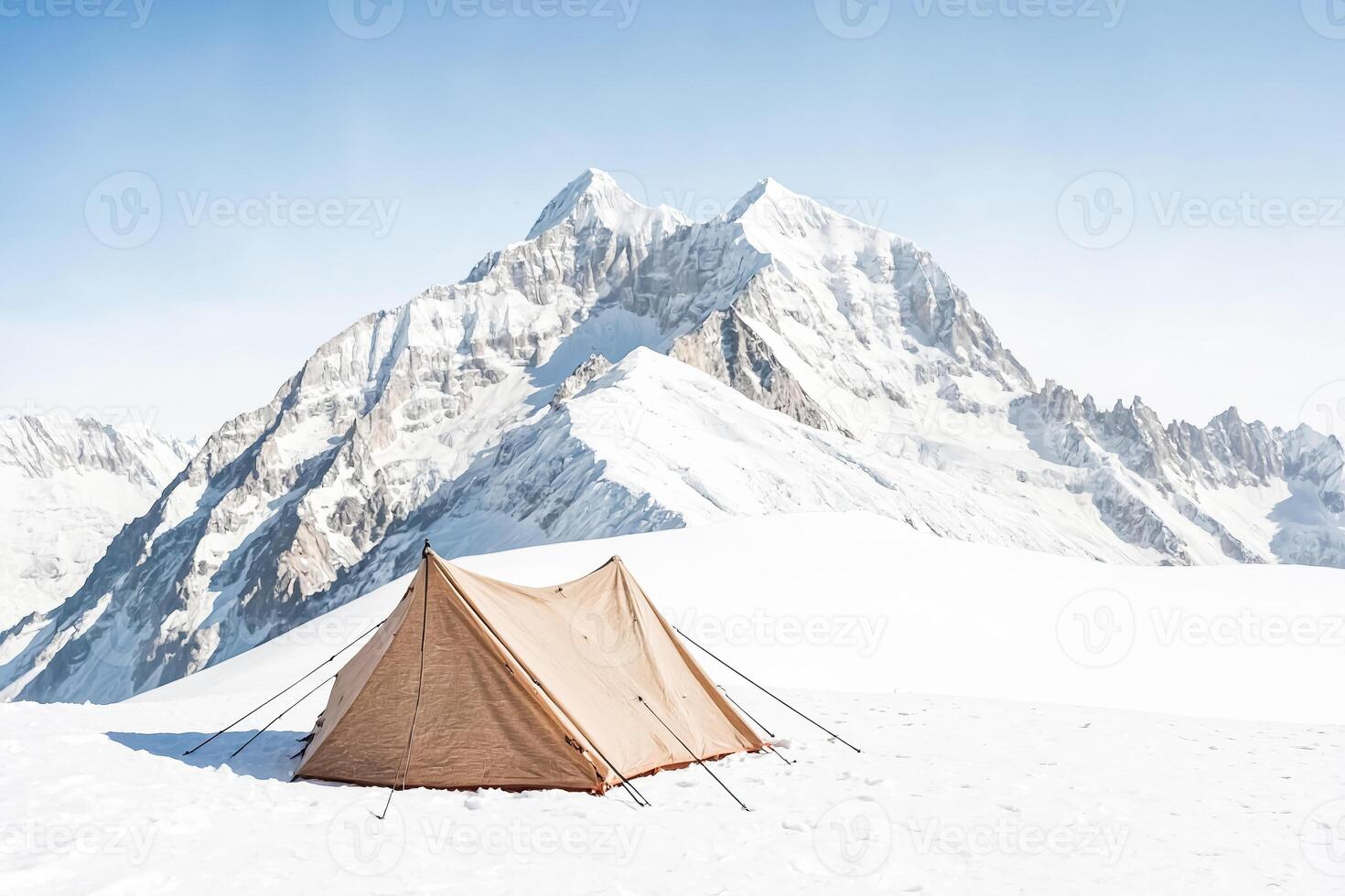 Tent on a Snowy Mountaintop photo