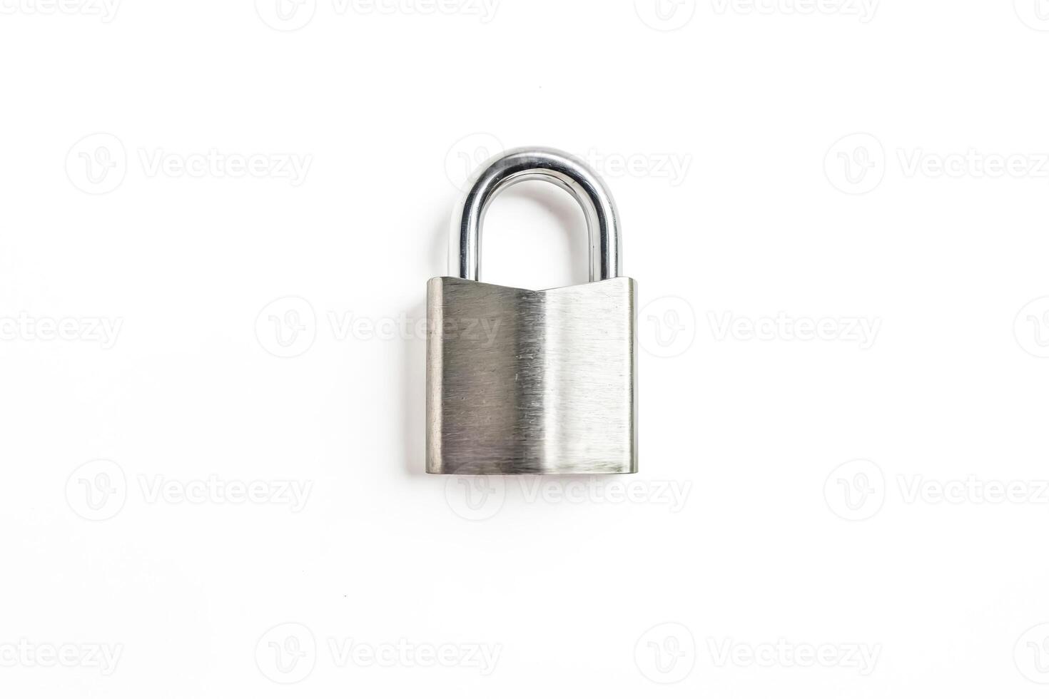 Silver Padlock on White Background photo