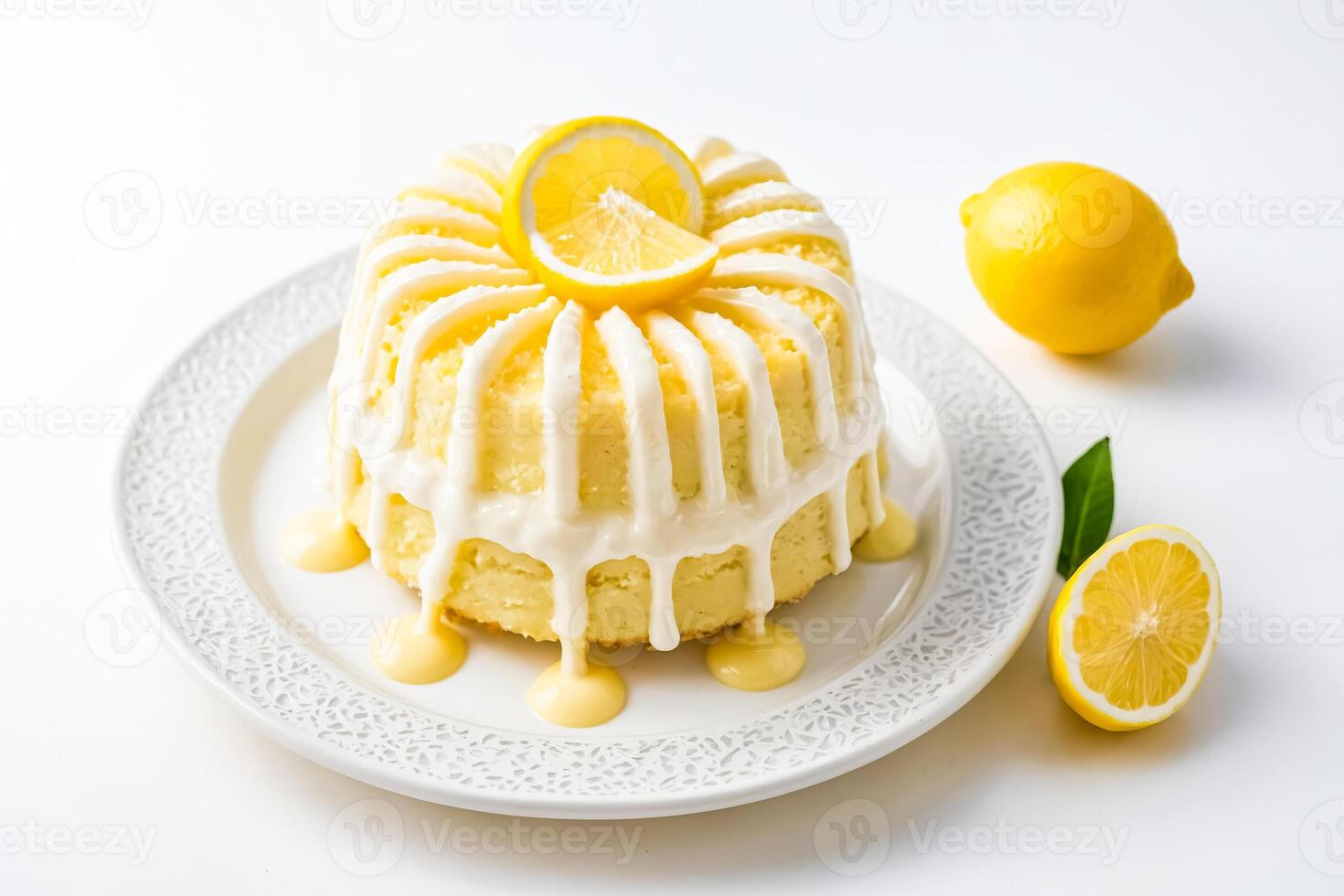 Lemon Cake with Lemon Glaze and Lemon Slices photo