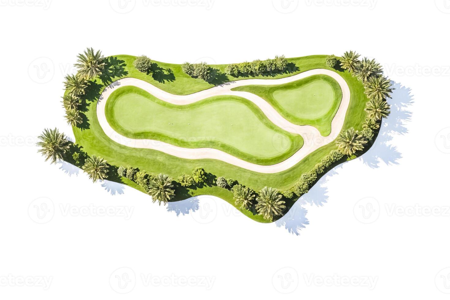 Aerial View of a Golf Course Green photo