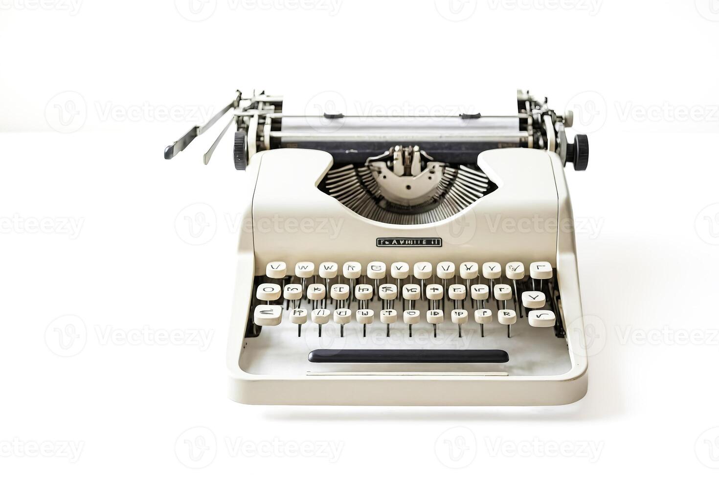 Vintage Typewriter on White Background photo