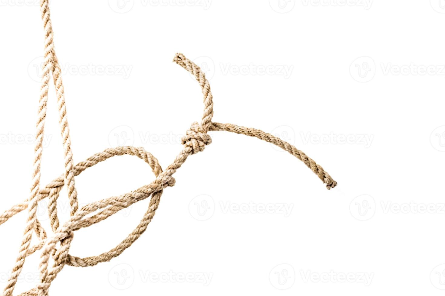 Closeup of a rope tied in a knot photo