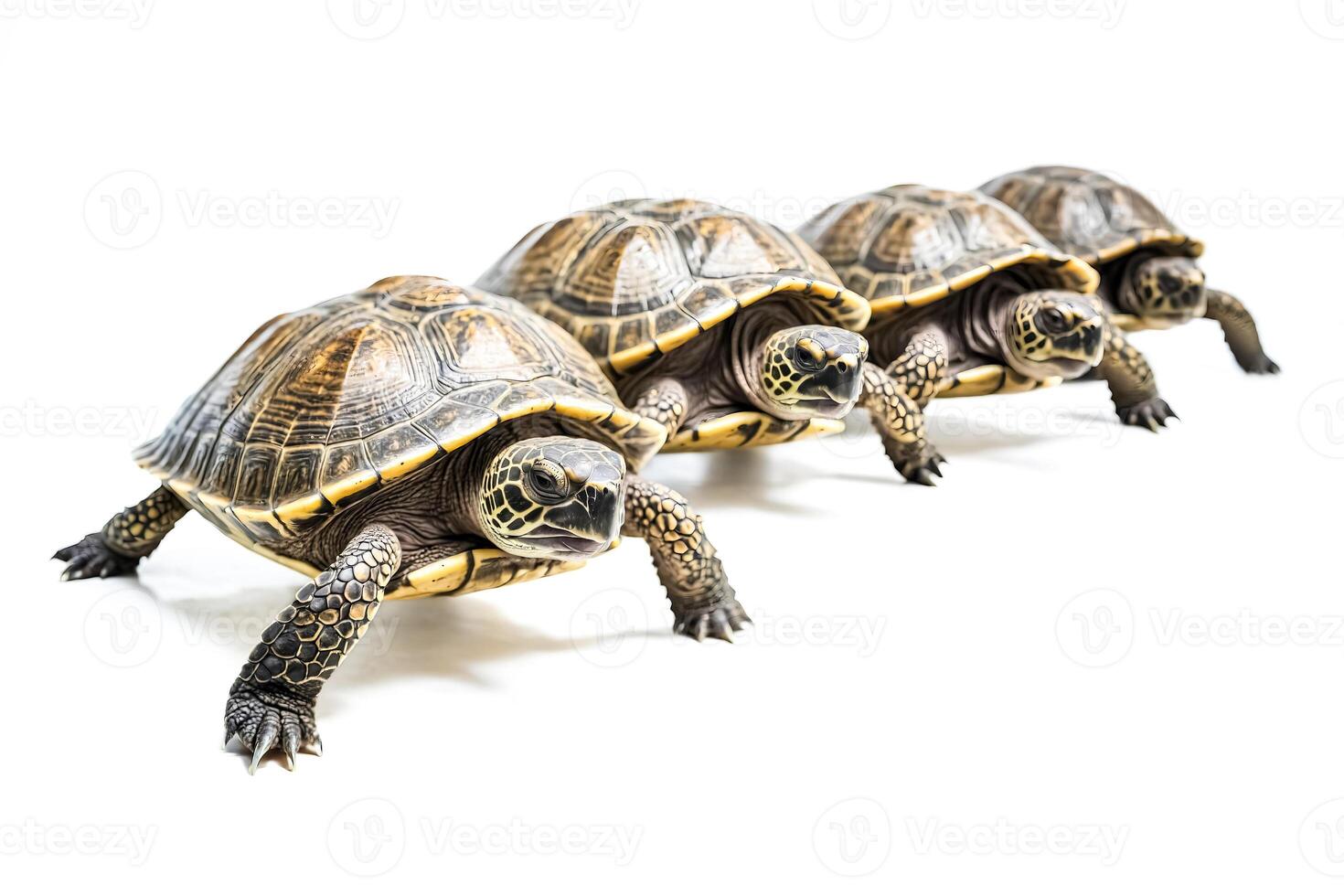 Four Baby Turtles in a Row photo