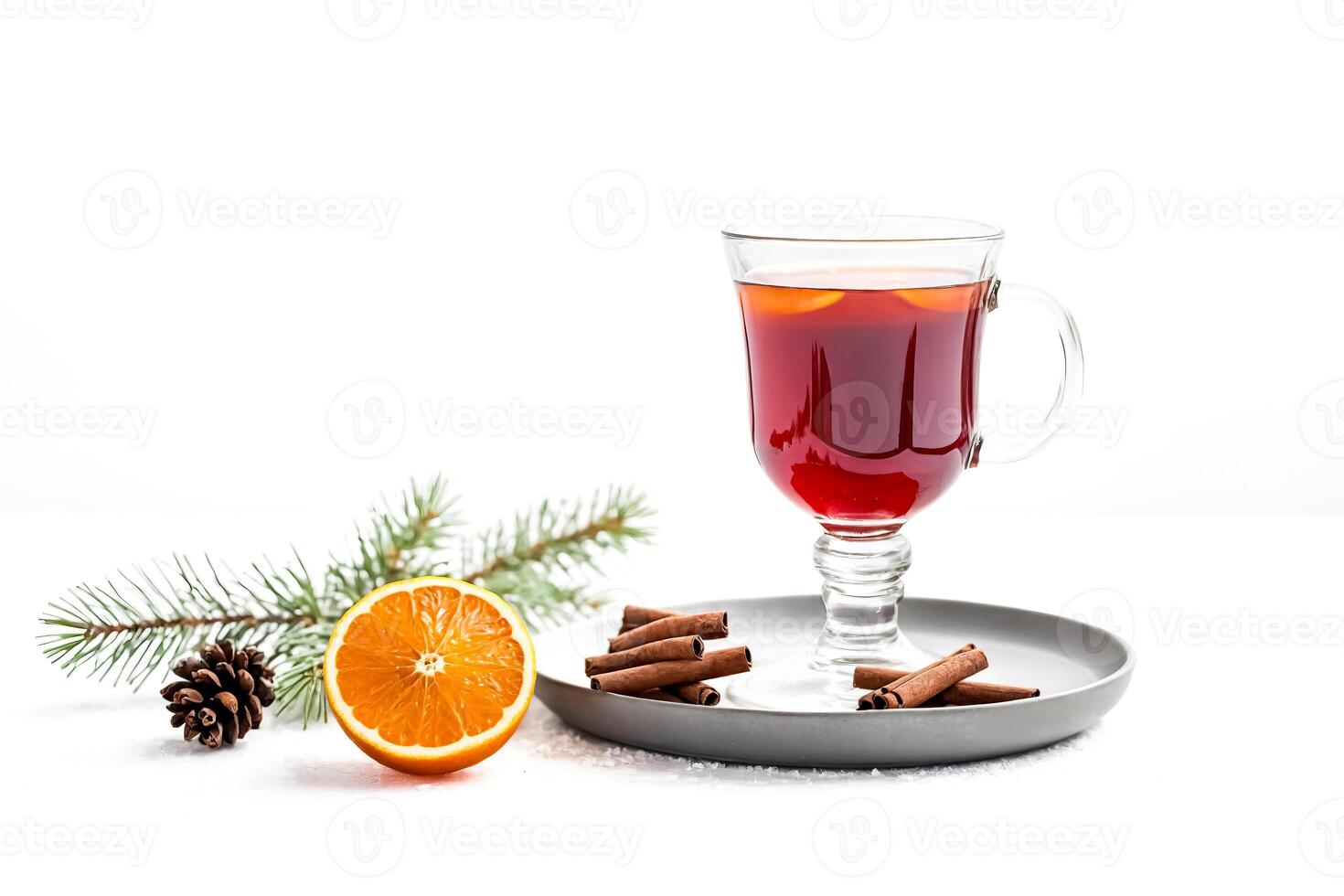 Mulled Wine with Orange and Cinnamon Sticks photo