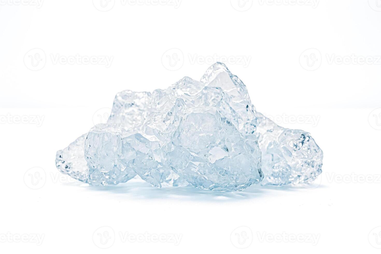 Close up of Ice Cubes on White Background photo