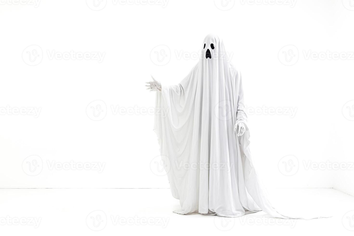 Ghostly Figure in White Sheet photo
