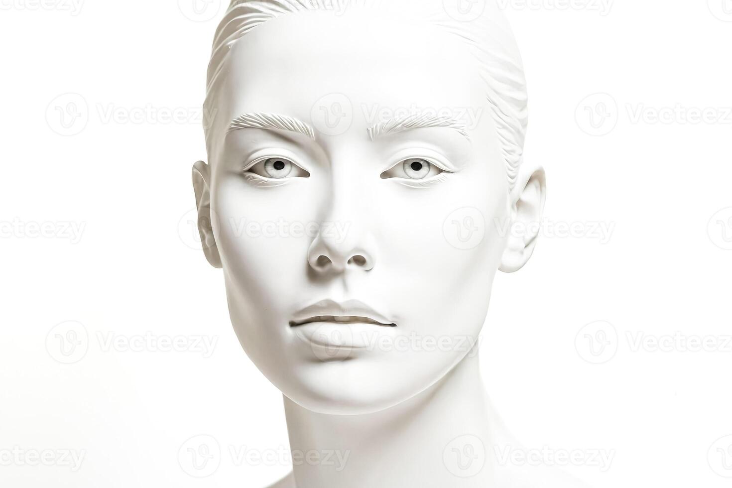 White Mannequin Head with Neutral Expression photo
