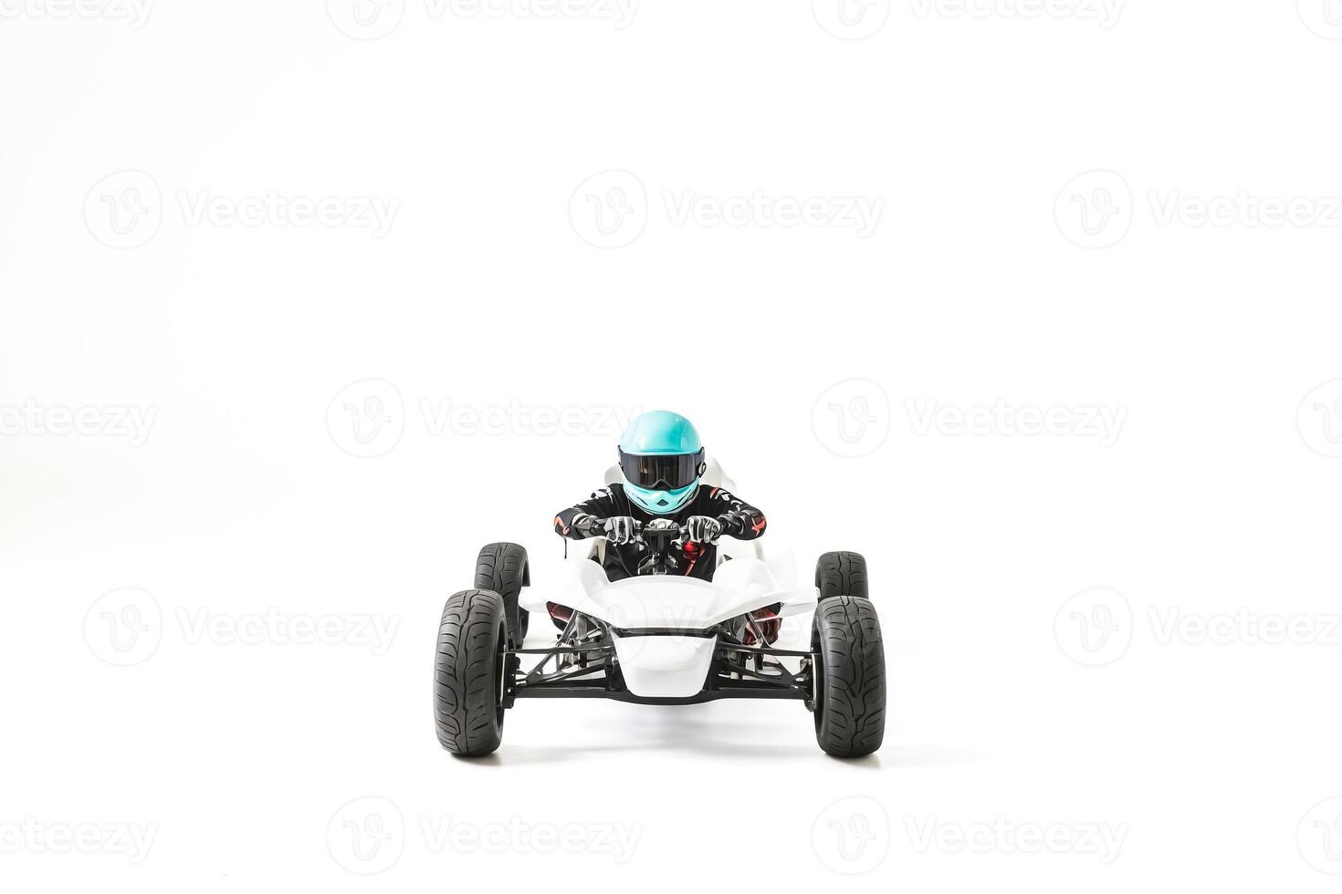 Go Kart Driver Wearing Helmet photo